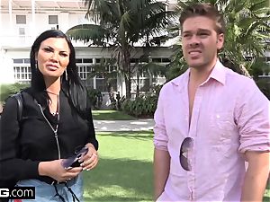 Jasmine Jae brings her boy toy along for a point of view banging